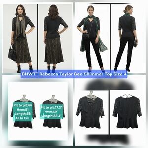 BNWTT Rebecca Taylor Geo Shimmer Top Size 4